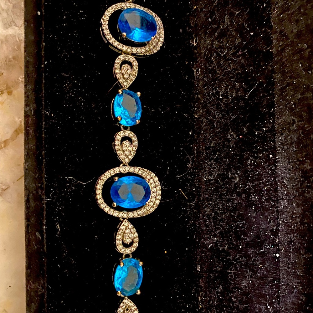 NATURAL BLUE TOPAZ GEMSTONE BRACELET‼️❤️